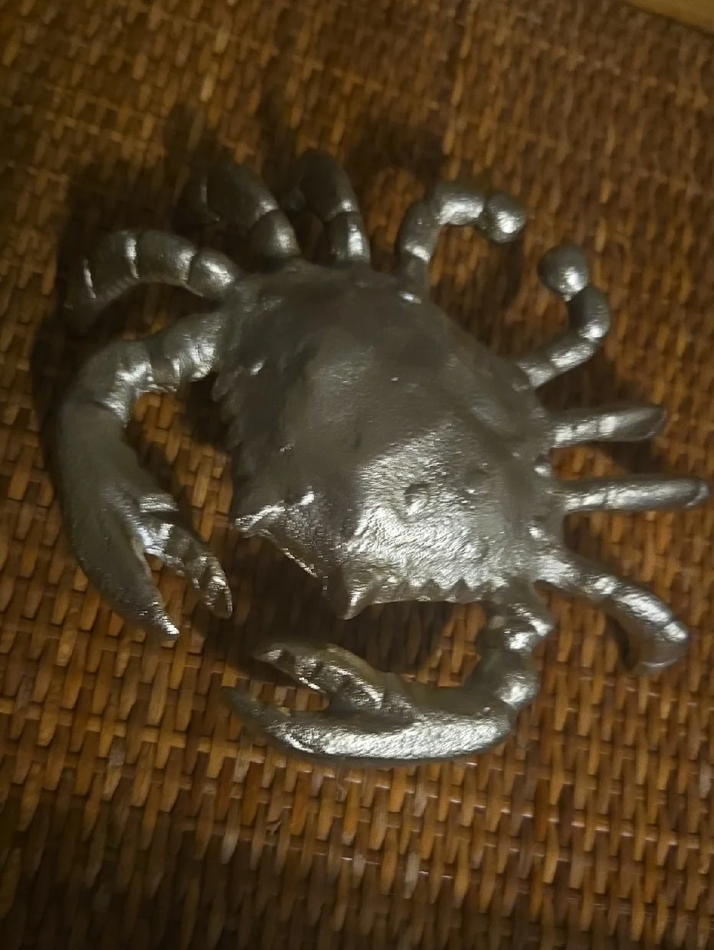 Source Unknown Silver Crab Reptile Habitat Accent